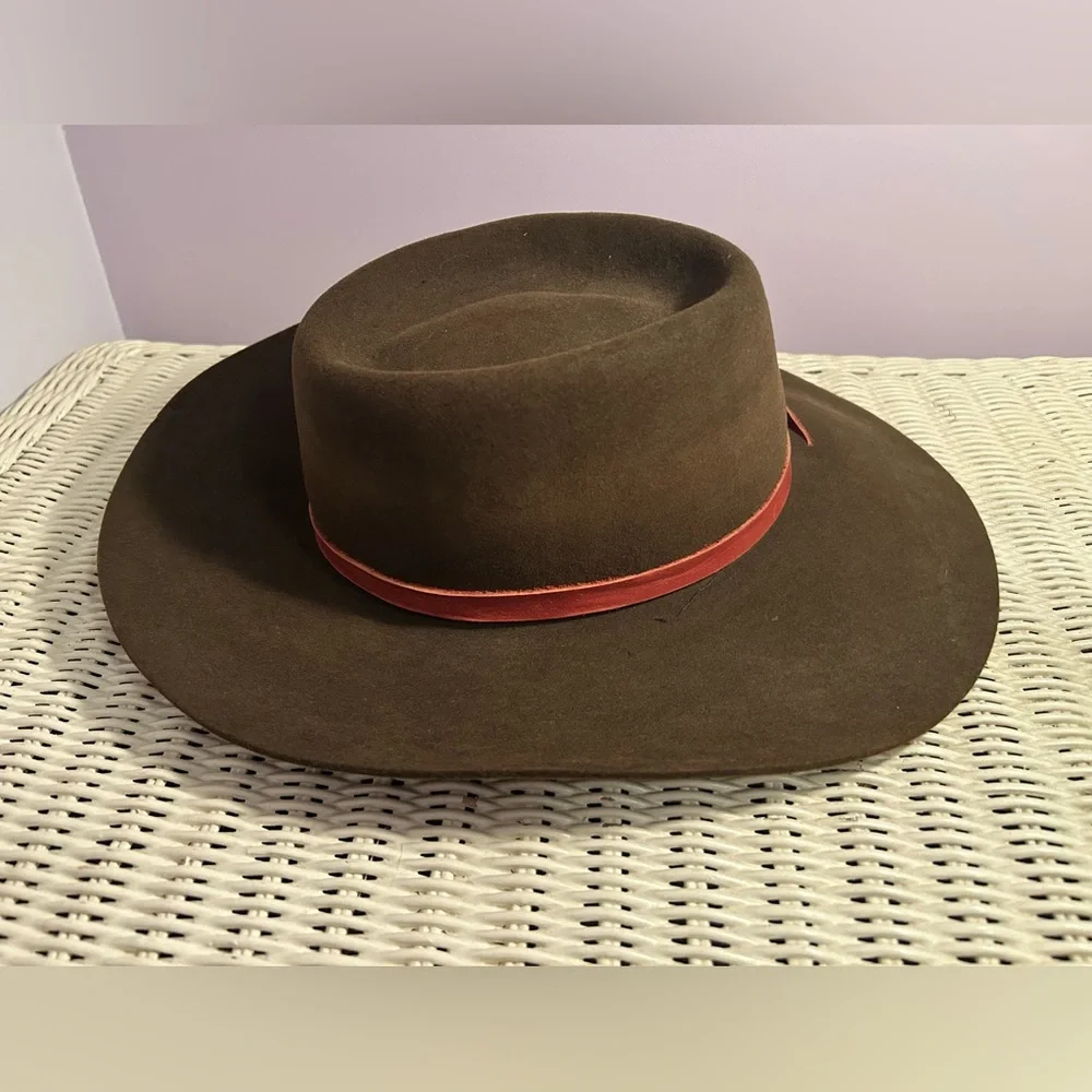 Vintage 1970s Western Rodeo Boots Edmonton Brown Felt Cowboy Hat 4x Quality - Picture 3 of 9